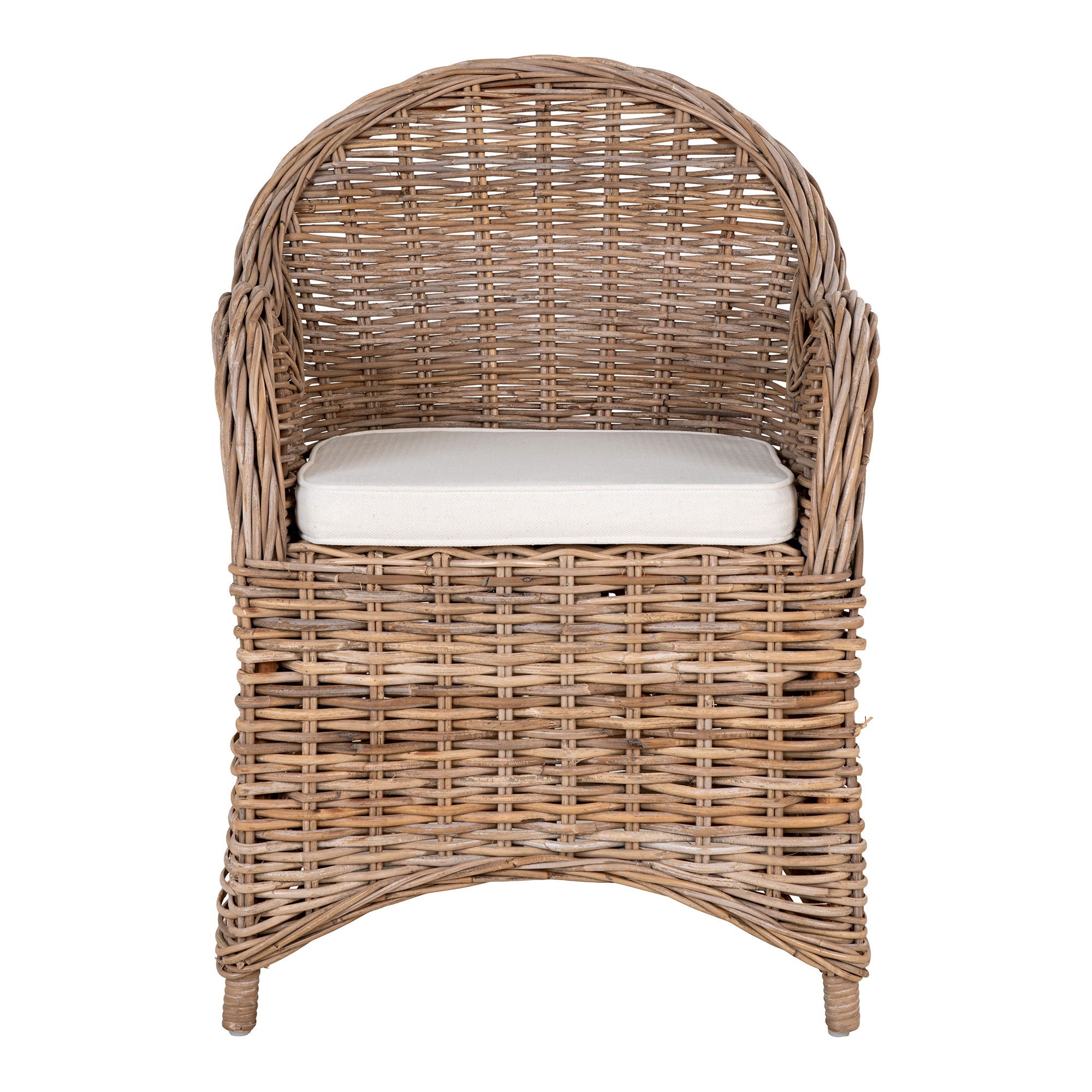 Larisa Outdoorstuhl – Kubu-Rattan, inkl. Kissen, natur/grau